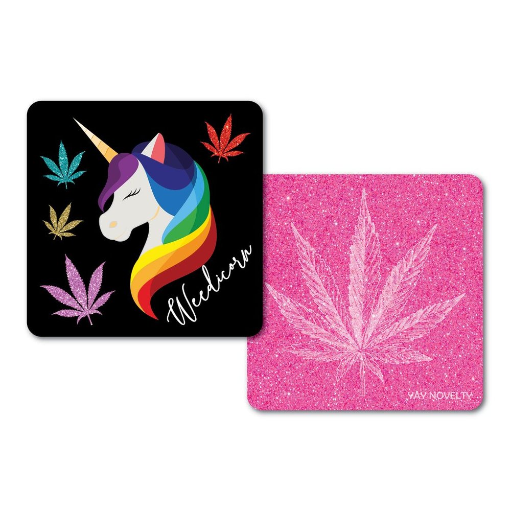 Set of 10 Cannabis Paper Coasters - Weedicorn